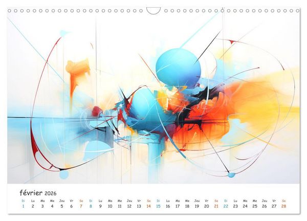 Produktbild: L'art abstrait en mouvement (Calendrier mural 2026 DIN A3 vertical), CALVENDO calendrier mensuel
