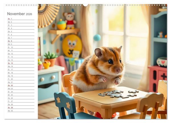 Produktbild: Spielzeit mit Schnuffel - Ein Hamster im Spielzeugparadies (Wandkalender 2026 DIN A2 quer), CALVENDO Monatskalender