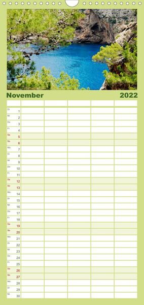 Produktbild: Familienplaner MALLORCA zum VERLIEBEN (Wandkalender 2022 , 21 cm x 45 cm, hoch)
