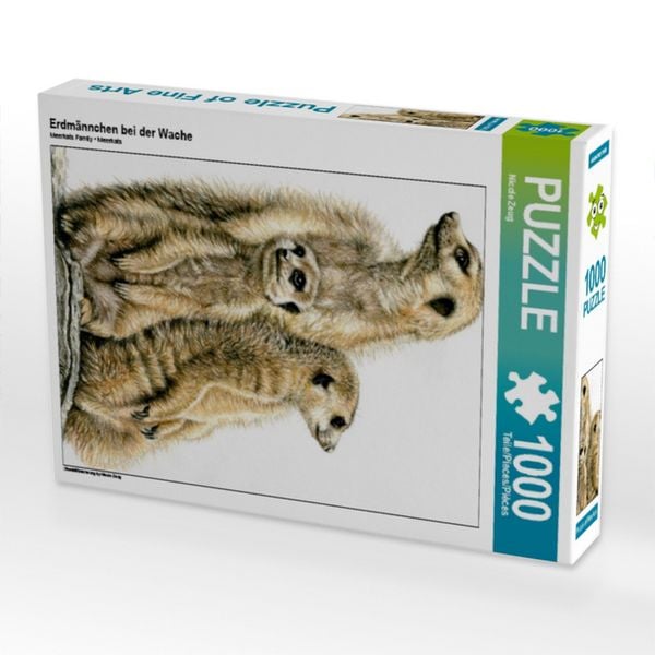 Produktbild: CALVENDO Puzzle Erdm&auml;nnchen bei der Wache | 1000 Teile Lege-Gr&ouml;&szlig;e 64x48cm Foto-Puzzle f&uuml;r gl&uuml;ckliche Stunden