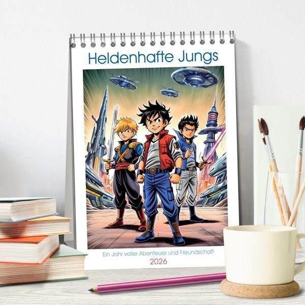 Produktbild: Heldenhafte Jungs - Ein Jahr voller Abenteuer und Freundschaft (Tischkalender 2026 DIN A5 hoch), CALVENDO Monatskalender