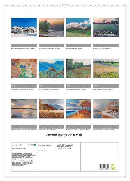 Produktbild: Atmosph&auml;rische Landschaft (Wandkalender 2026 DIN A2 hoch), CALVENDO Monatskalender