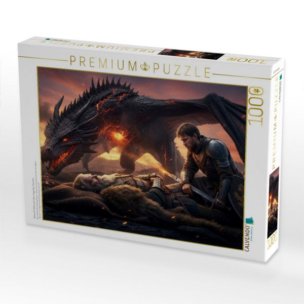 Produktbild: CALVENDO Puzzle Beowulf stirbt nach dem Sieg &uuml;ber Drachen | 1000 Teile Lege-Gr&ouml;&szlig;e 64x48cm Foto-Puzzle f&uuml;r gl&uuml;ckliche Stunden
