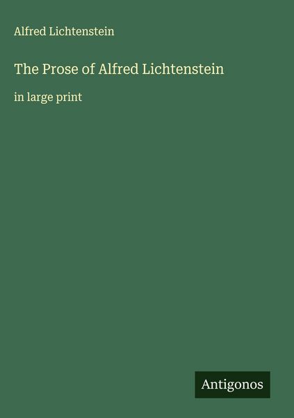 Produktbild: The Prose of Alfred Lichtenstein