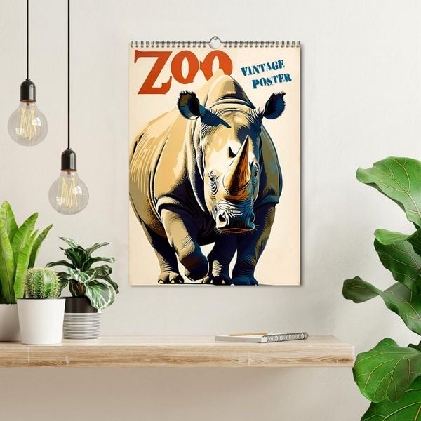 Produktbild: Zoo Vintage-Poster (Wandkalender 2026 DIN A3 hoch), CALVENDO Monatskalender