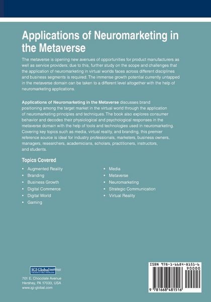 Produktbild: Applications of Neuromarketing in the Metaverse