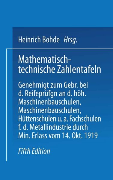 Produktbild: Mathematisch-technische Zahlentafeln
