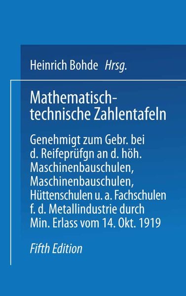 Produktbild: Mathematisch-technische Zahlentafeln