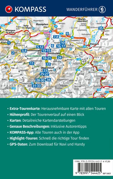 Produktbild: KOMPASS Wanderf&uuml;hrer Allg&auml;uer Alpen, einfache Wanderungen, 35 Touren mit Extra-Tourenkarte