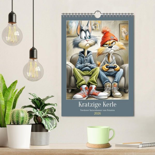 Produktbild: Kratzige Kerle. Trockener Katzenhumor vom Feinsten (Wandkalender 2026 DIN A4 hoch), CALVENDO Monatskalender