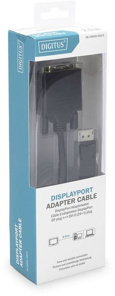 Produktbild: DIGITUS - DisplayPort Adapterkabel, DP auf DVI-D