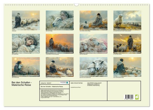 Produktbild: Bei den Schafen - Malerische Reise (Wandkalender 2026 DIN A2 quer), CALVENDO Monatskalender