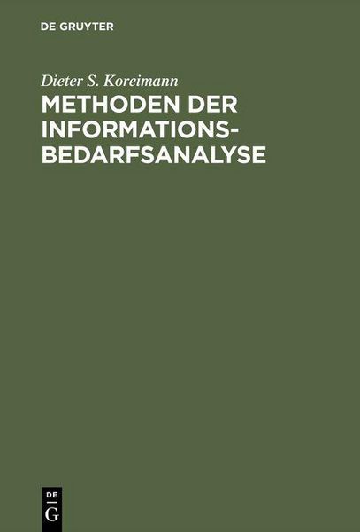 Produktbild: Methoden der Informationsbedarfsanalyse