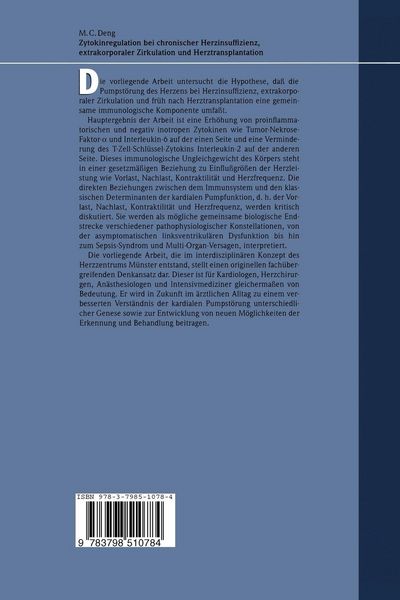 Produktbild: Zytokinregulation bei chronischer Herzinsuffizienz, extrakorporaler Zirkulation und Herztransplantation