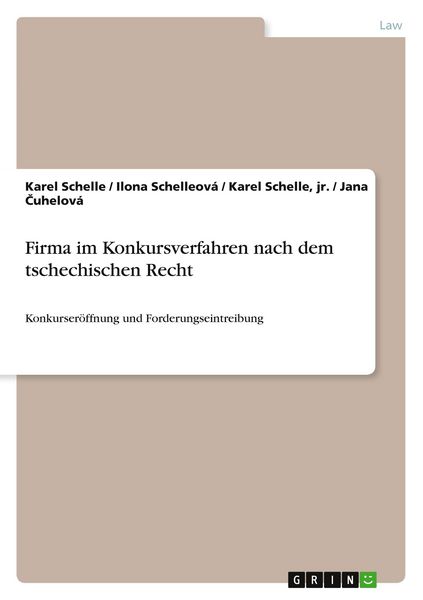 Produktbild: Firma im Konkursverfahren nach dem tschechischen Recht