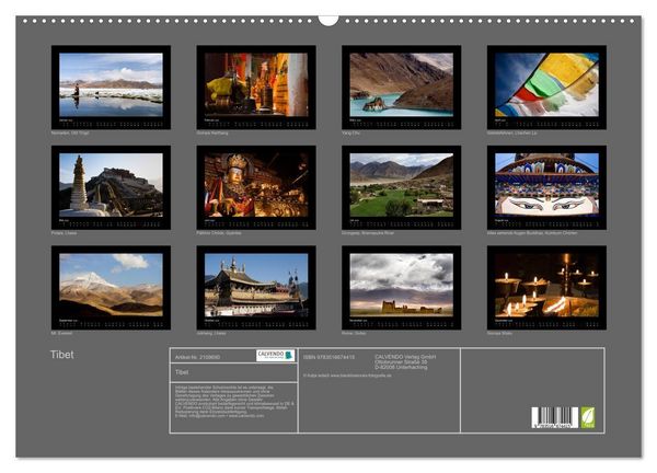 Produktbild: Tibet (Wandkalender 2026 DIN A2 quer), CALVENDO Monatskalender