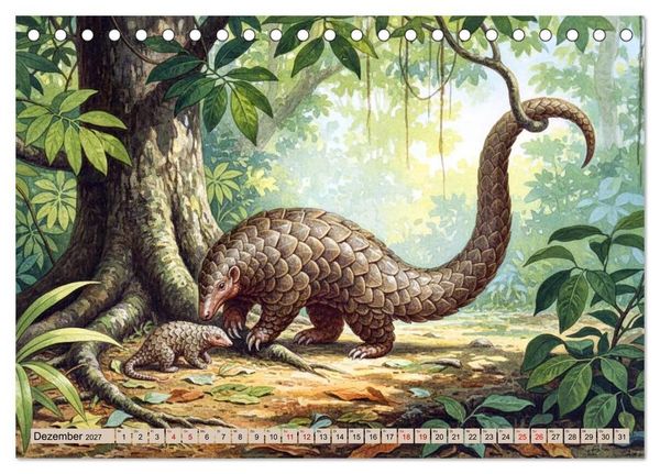 Produktbild: Asiens Tiere im Stil alter Naturstudien (Tischkalender 2027 DIN A5 quer), CALVENDO Monatskalender