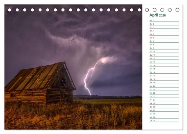 Produktbild: Faszination Blitze beeindruckende Fotos (Tischkalender 2026 DIN A5 quer), CALVENDO Monatskalender