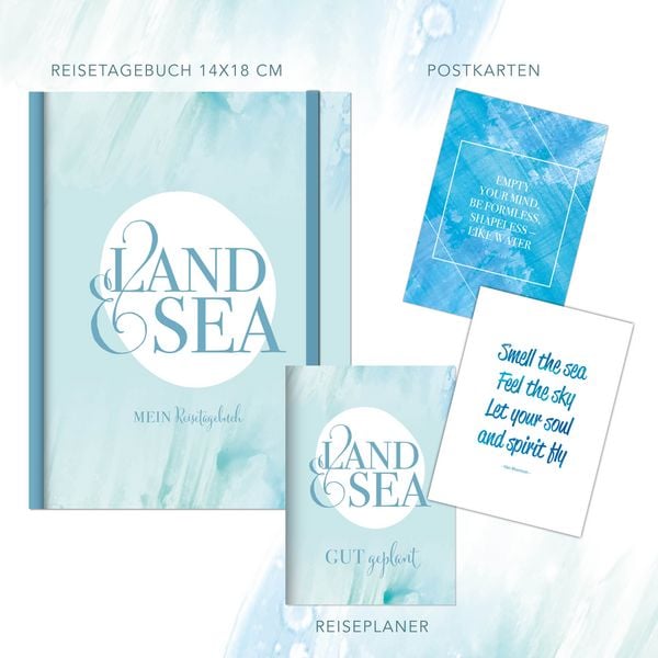 Produktbild: Reisetagebuch zum selber Schreiben inkl. Postkarten, Sammeltasche und herausnehmbaren Reiseplaner. Hardcover Urlaubstagebuch mit inspirierenden Zitaten zum Ausf&uuml;llen f&uuml;r bis zu 3 Wochen, inkl. Reisetipps. Stay Inspired! by Lisa Wirth