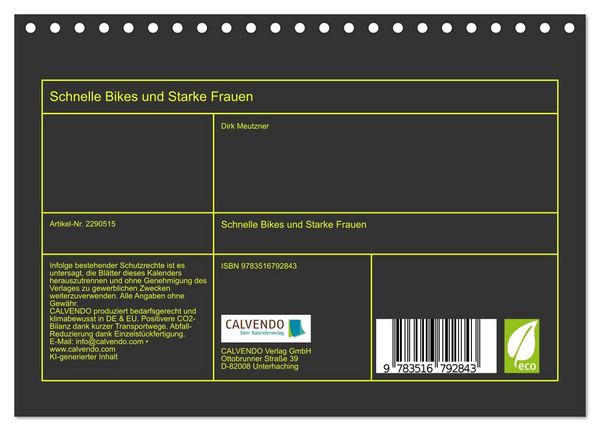 Produktbild: Schnelle Bikes und Starke Frauen (Tischkalender 2027 DIN A5 quer), CALVENDO Monatskalender