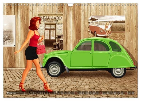 Produktbild: Oldtimer und Pin-Up Girls by Mausopardia (Wandkalender 2026 DIN A3 quer), CALVENDO Monatskalender
