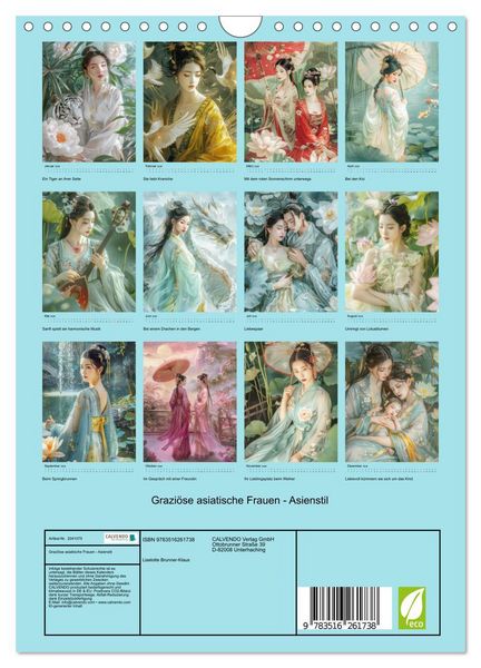 Produktbild: Grazi&ouml;se asiatische Frauen - Asienstil (Wandkalender 2026 DIN A4 hoch), CALVENDO Monatskalender