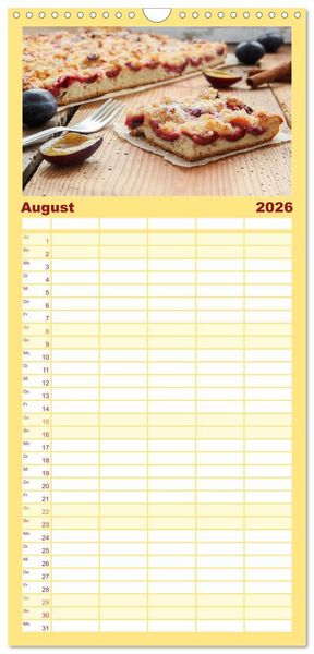 Produktbild: Familienplaner 2026 - Blechkuchen mit 5 Spalten (Wandkalender, 21 x 45 cm) CALVENDO