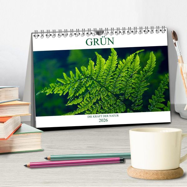Produktbild: GR&Uuml;N . Die Kraft der Natur (Tischkalender 2026 DIN A5 quer), CALVENDO Monatskalender