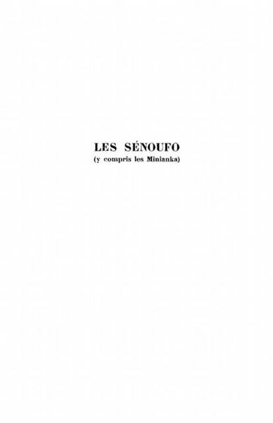 Produktbild: Senoufo u compris les miniankales