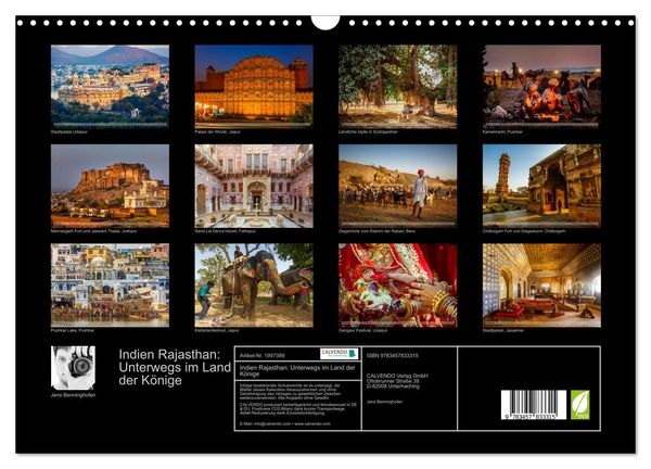 Produktbild: Indien Rajasthan: Unterwegs im Land der K&ouml;nige (Wandkalender 2026 DIN A3 quer), CALVENDO Monatskalender