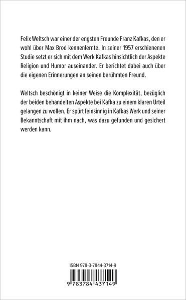 Produktbild: Religion und Humor im Leben und Werk Franz Kafkas