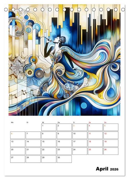 Produktbild: Taktvoll &ndash; Rhythmische Eleganz (Tischkalender 2026 DIN A5 hoch), CALVENDO Monatskalender