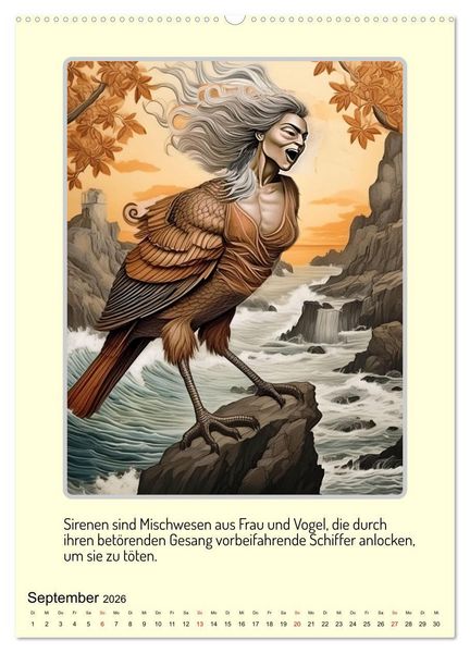 Produktbild: Mythologische Gestalten der griechischen Antike (hochwertiger Premium Wandkalender 2026 DIN A2 hoch), Kunstdruck in Hochglanz