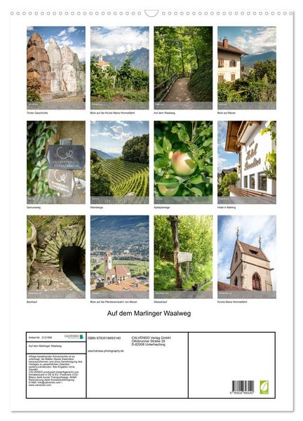 Produktbild: Auf dem Marlinger Waalweg (Wandkalender 2026 DIN A2 hoch), CALVENDO Monatskalender
