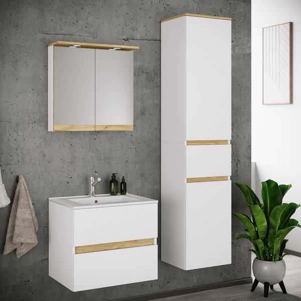 Produktbild: 4 tlg. Badm&ouml;bel-Set mit Waschbecken Cosila-I 61 cm