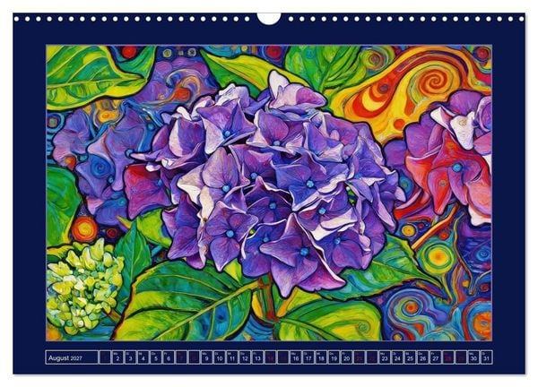 Produktbild: Bl&uuml;ten im verspielten Jugendstil (Wandkalender 2027 DIN A3 quer), CALVENDO Monatskalender