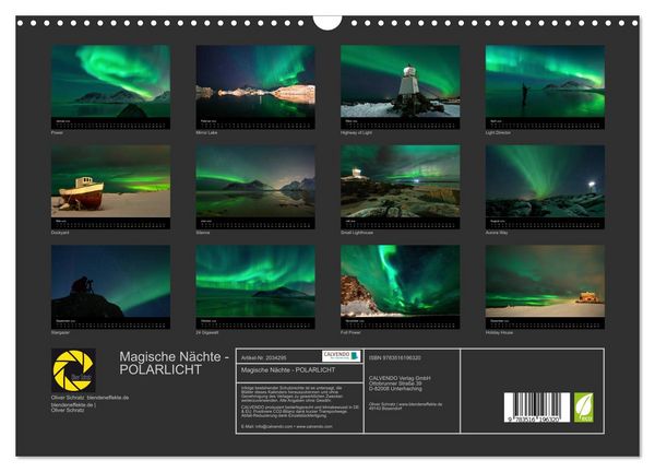 Produktbild: Magische N&auml;chte - POLARLICHT (Wandkalender 2026 DIN A3 quer), CALVENDO Monatskalender