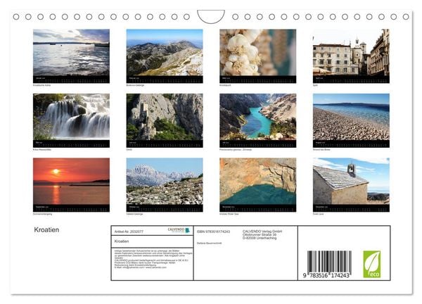 Produktbild: Kroatien (Wandkalender 2026 DIN A4 quer), CALVENDO Monatskalender