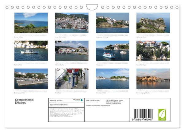 Produktbild: Sporadeninsel Skiathos (Wandkalender 2026 DIN A4 quer), CALVENDO Monatskalender