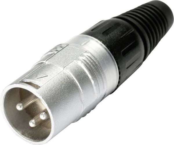 Hicon HI-X3CM XLR-Steckverbinder Stecker, gerade Polzahl: 3 Silber, Schwarz 1St.