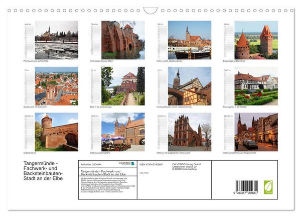 Produktbild: Tangerm&uuml;nde - Fachwerk- und Backsteinbauten-Stadt an der Elbe (Wandkalender 2026 DIN A3 quer), CALVENDO Monatskalender