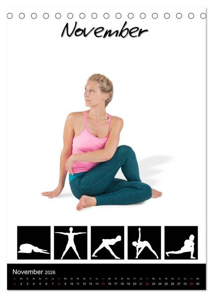 Produktbild: Yoga in Bildern (Tischkalender 2026 DIN A5 hoch), CALVENDO Monatskalender