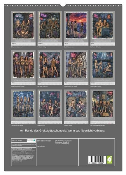 Produktbild: Am Rande des Gro&szlig;stadtdschungels: Wenn das Neonlicht verblasst (hochwertiger Premium Wandkalender 2027 DIN A2 hoch), Kunstdruck in Hochglanz