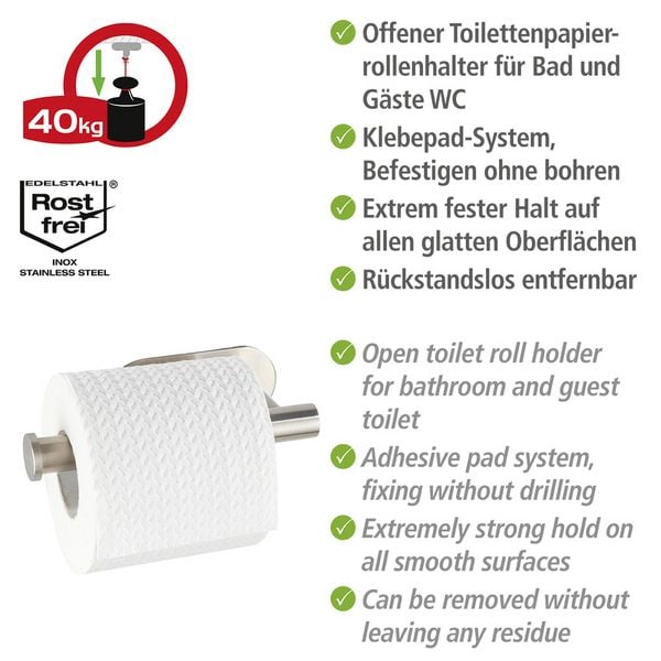 Produktbild: Turbo-Loc&reg; Toilettenpapierhalter Mod. Orea Matt o. Deckel, Befestigen ohne bohren