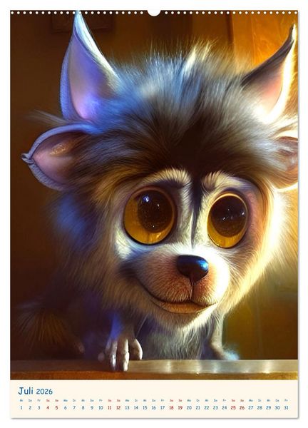 Produktbild: Liebenswerte Kuschelmonster - Digitalart (Wandkalender 2026 DIN A2 hoch), CALVENDO Monatskalender