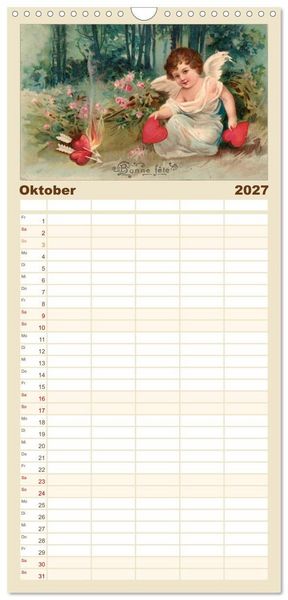 Produktbild: Familienplaner 2027 - Liebesboten mit 5 Spalten (Wandkalender, 21 x 45 cm) CALVENDO
