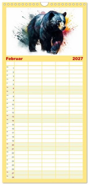 Produktbild: Familienplaner 2027 - Raubtiere voll Eleganz und Kraft mit 5 Spalten (Wandkalender, 21 x 45 cm) CALVENDO