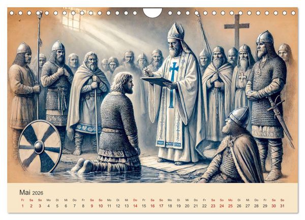 Produktbild: Die Wikingerzeit - Helden, K&ouml;nige und Entdeckungen (Wandkalender 2026 DIN A4 quer), CALVENDO Monatskalender