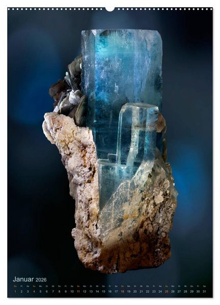 Produktbild: ZAUBERHAFTE MINERALIEN designed by nature (hochwertiger Premium Wandkalender 2026 DIN A2 hoch), Kunstdruck in Hochglanz