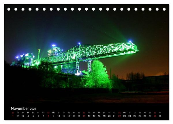 Produktbild: Duisburg Nachtmomente 2026 (Tischkalender 2026 DIN A5 quer), CALVENDO Monatskalender